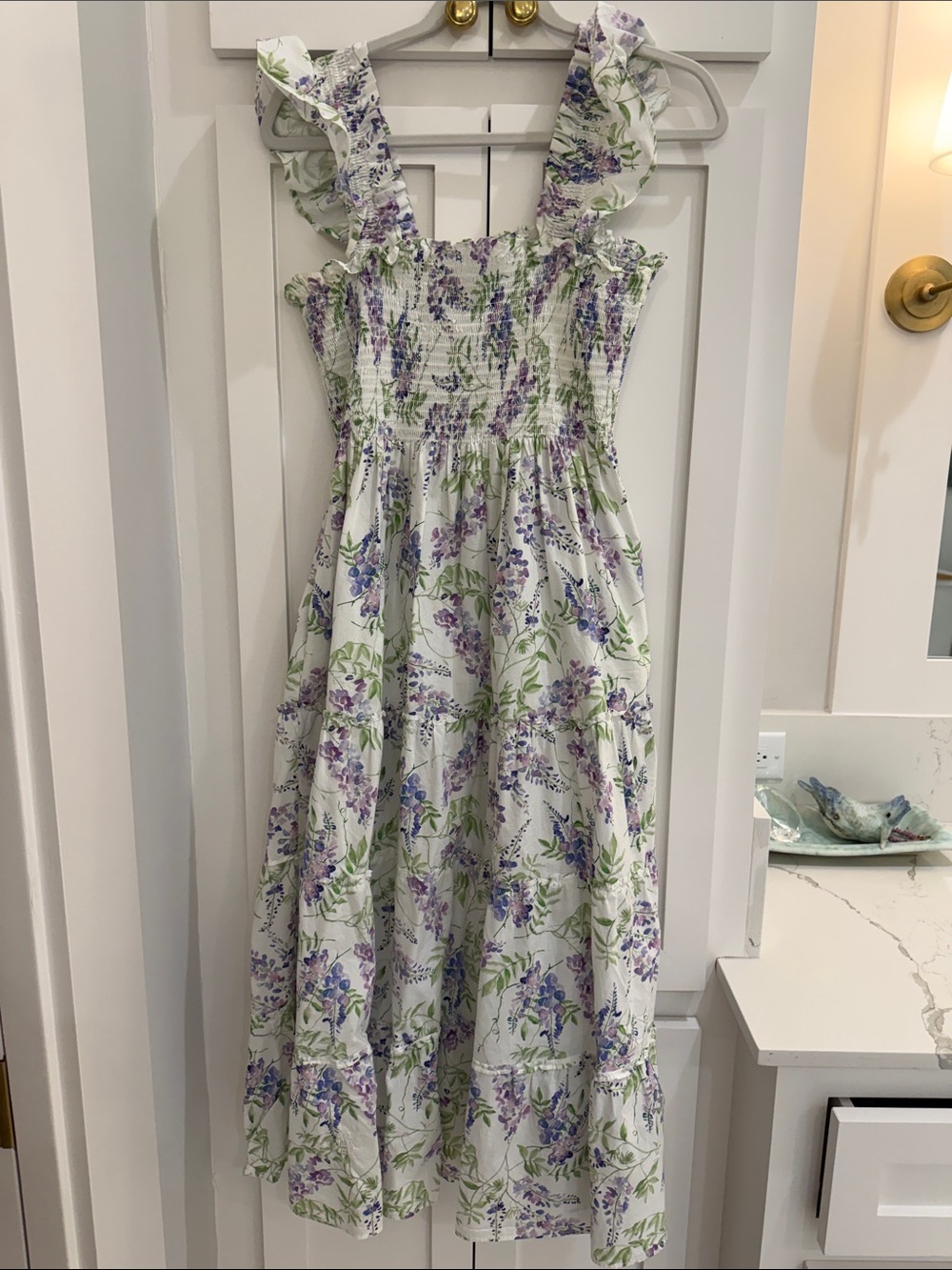 Hill House The Ellie Nap Dress in Purple Wisteria Print Size M